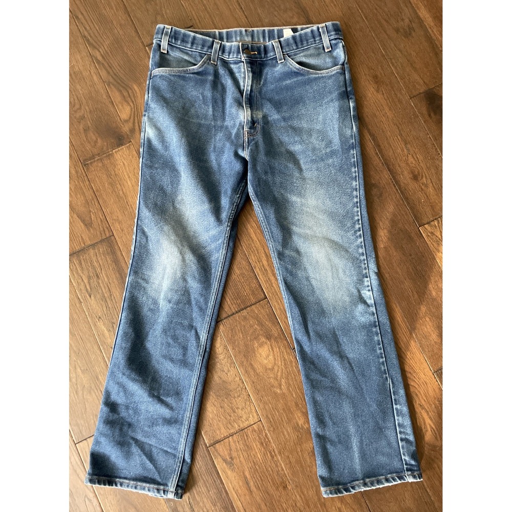 Vintage 90s Levis 547 Faded Blue Straight Leg Denim Jeans Orange Tab Mens 38X32‎